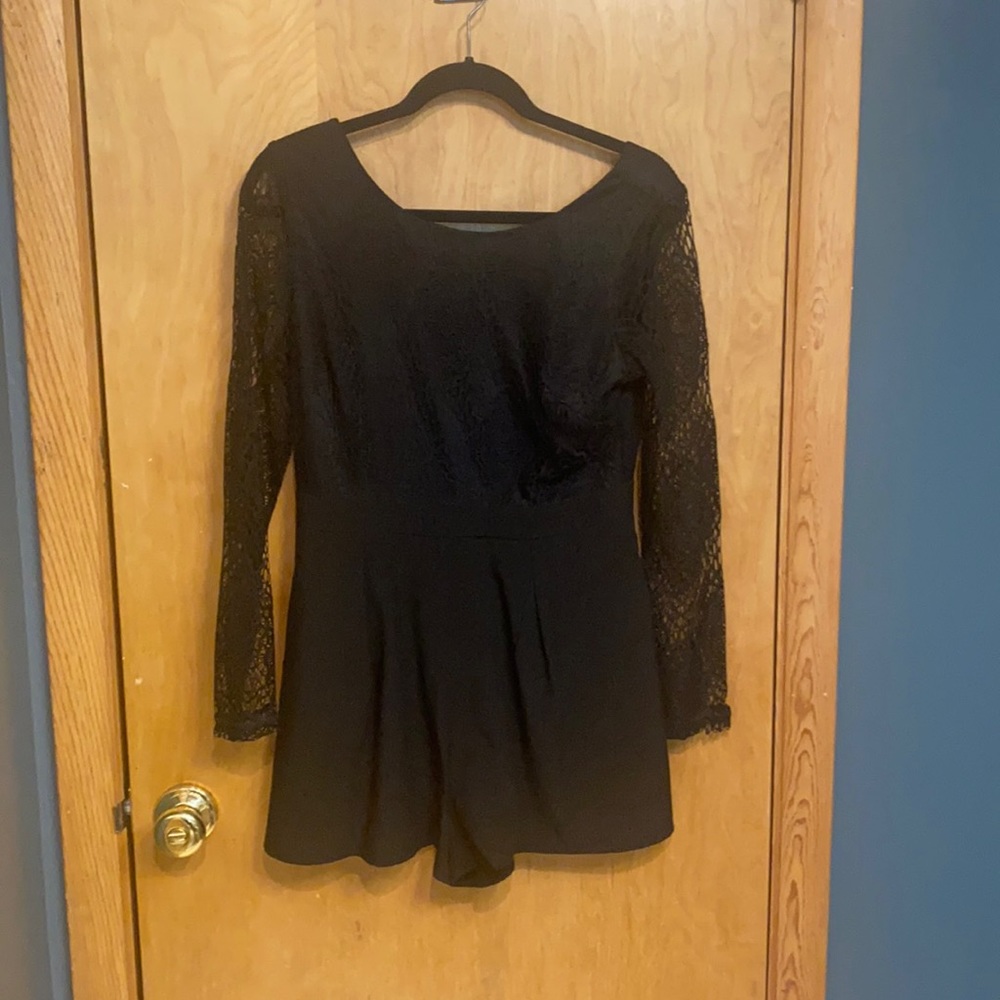 Black lace romper